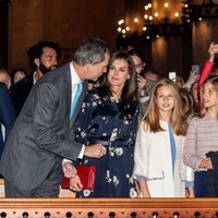 Los Reyes Felipe y Letizia, la Princesa Leonor, la Infanta Sofía y la Reina Sofía en la Misa de Pascua 2019