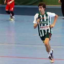 Pablo Urdangarin durante un partido de balonmano en Alemania