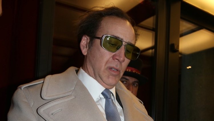 Nicolas Cage atendiendo a la prensa en Viena