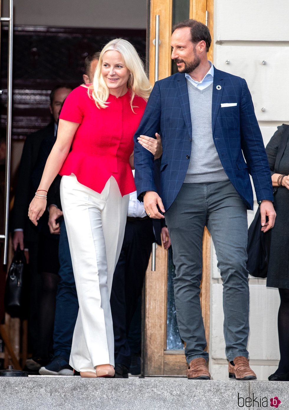 Mette-Marit y Haakon de Noruega en el Litteraturhuset