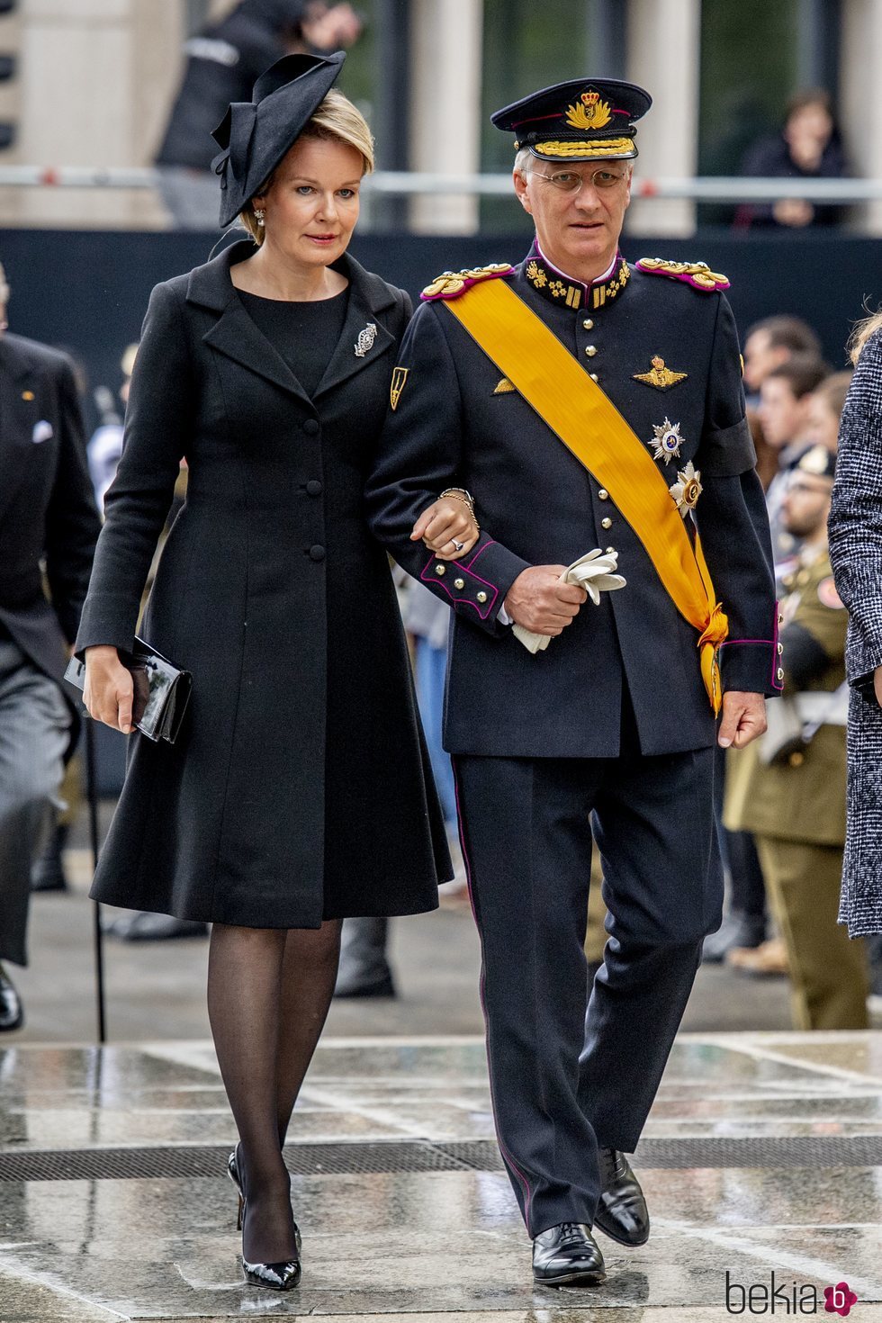 Matilde y Felipe de Bélgica en el funeral del Gran Duque Juan de Luxemburgo