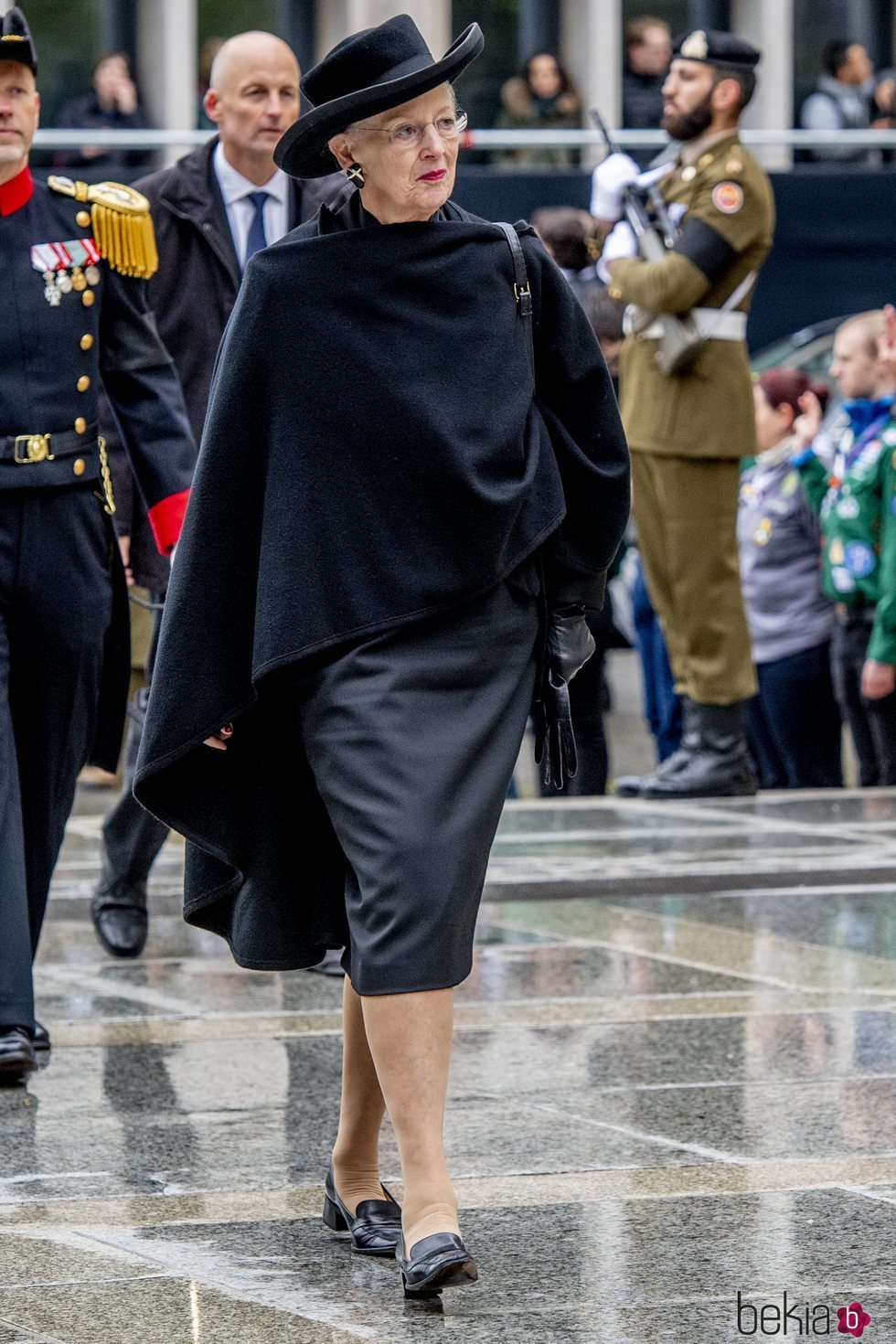 Margarita de Dinamarca en el funeral del Gran Duque Juan de Luxemburgo