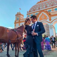 Anita Matamoros y su novio, David Salvador, en la Feria de Abril 2019