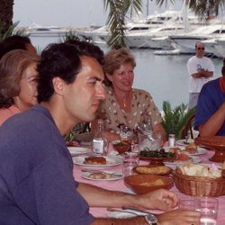 Los Reyes Juan Carlos y Sofía durante una comida familiar en Mallorca con Ana María de Grecia y Jaime de Marichalar