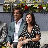 Felicinao López y Sandra Gago, riéndose juntos en el Madrid Open 2019