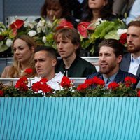 Sergio Ramos, Lucas Vázquez, Ronaldo Nazario, Luka Modric, Jan Oblak y Filipe Luis en el Madrid Open 2019