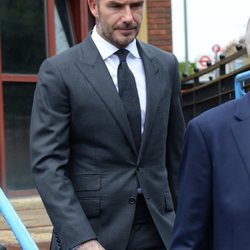 David Beckham saliendo de los Juzgados tras retirarle el carnet de conducir 6 meses