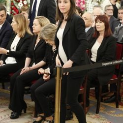 Irene Montero en la capilla ardiente de Alfredo Pérez Rubalcaba en el Congreso de los Diputados en Madrid