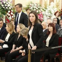 Irene Montero en la capilla ardiente de Alfredo Pérez Rubalcaba en el Congreso de los Diputados en Madrid