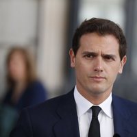 Albert Rivera en la capilla ardiente de Alfredo Pérez Rubalcaba en el Congreso de los Diputados en Madrid