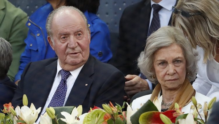 Los Reyes Juan Carlos y Sofía presencian un partido en el Mutua Madrid Open 2019