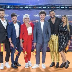 Miki Nuñez y sus bailarines en la presentación del Festival de Eurovisión 2019 en Tel Aviv