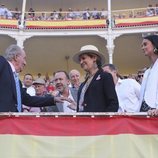 El Rey Juan Carlos I, la Infanta Elena y Victoria Federica en la corrida de San Isidro