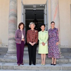 Silvia de Suecia, Hisako Takamado de Japón, la Reina Sofía y Victoria de Suecia en el Palacio de Haga