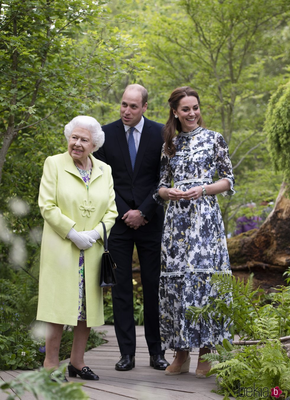 La Reina Isabel, el Príncipe Guillermo y Kate Middleton en Chelsea Flower Show 2019