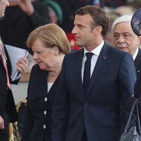 Angela Merkel y Emmanuel Macron en el 75 aniversario del desembarco de Normandía