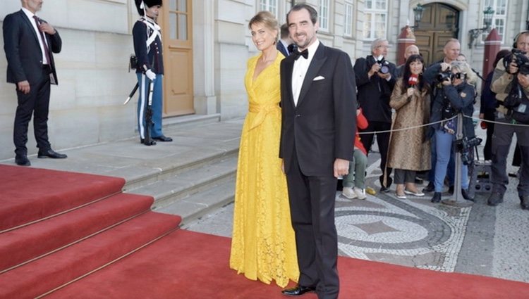 Nicolás de Grecia y Tatiana Blatnik en el 50 cumpleaños de Joaquín de Dinamarca