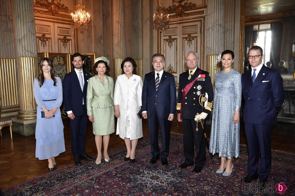 La Familia Real Sueca en la recepción oficial al Presidente de Corea del Sur