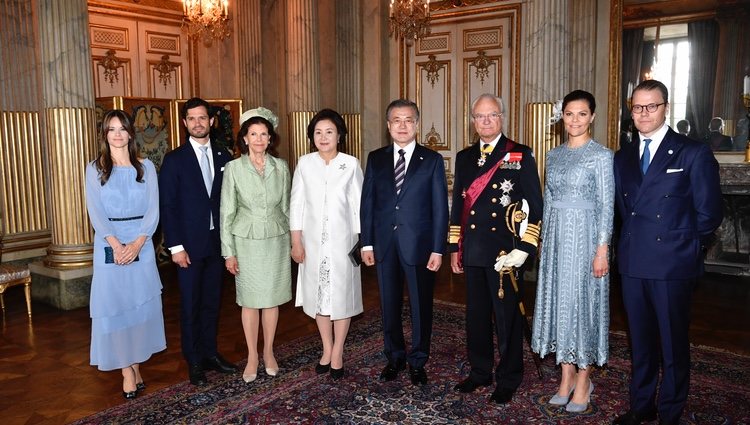 La Familia Real Sueca en la recepción oficial al Presidente de Corea del Sur