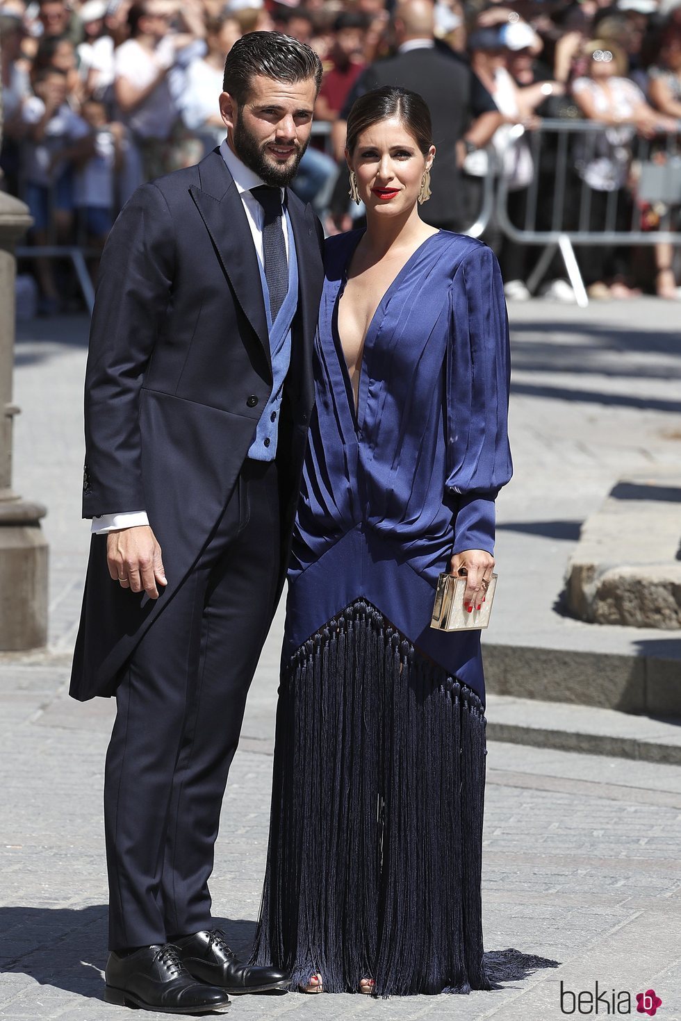 Nacho Fernández y María Cortes a su llegada a la boda de Pilar Rubio y Sergio Ramos