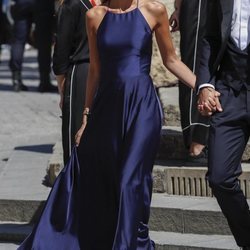 Alice Campello a su llegada a la boda de Pilar Rubio y Sergio Ramos