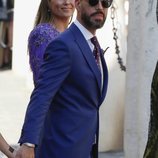 Lorena Gómez y René Ramos a la salida de la boda de Sergio Ramos y Pilar Rubio