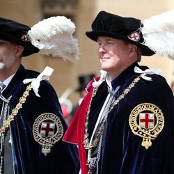 El Rey Felipe y Guillermo Alejandro de Holanda en la procesión de la Orden de la Jarretera 2019