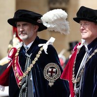 El Rey Felipe y Guillermo Alejandro de Holanda en la procesión de la Orden de la Jarretera 2019