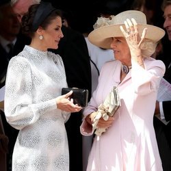 La Reina Letizia y Camilla Parker en la procesiÃ³n de la Orden de la Jarretera 2019