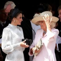 La Reina Letizia y Camilla Parker en la procesión de la Orden de la Jarretera 2019