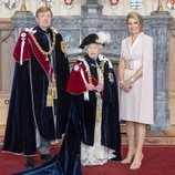 La Reina Isabel con Guillermo Alejandro y Máxima de Holanda en el día de la Orden de la Jarretera 2019