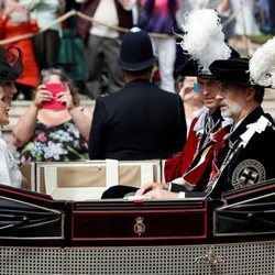 Los Reyes Felipe y Letizia con el PrÃ­ncipe Guillermo y Kate Middleton en la procesiÃ³n de la Orden de la Jarretera