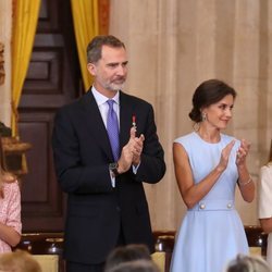 Los Reyes Felipe y Letizia, la Princesa Leonor y la Infanta SofÃ­a en el quinto aniversario de reinado de Felipe VI