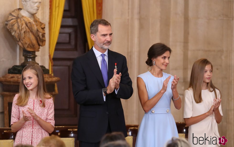 Los Reyes Felipe y Letizia, la Princesa Leonor y la Infanta Sofía en el quinto aniversario de reinado de Felipe VI