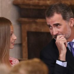 El Rey Felipe y la Princesa Leonor en el quinto aniversario de reinado de Felipe VI