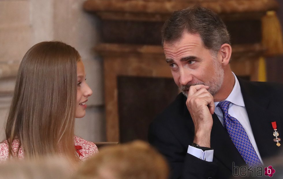 El Rey Felipe y la Princesa Leonor en el quinto aniversario de reinado de Felipe VI