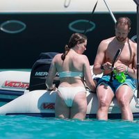 Príncipe Haakon y la Princesa Ingrid Alexandra en el barco de Formentera