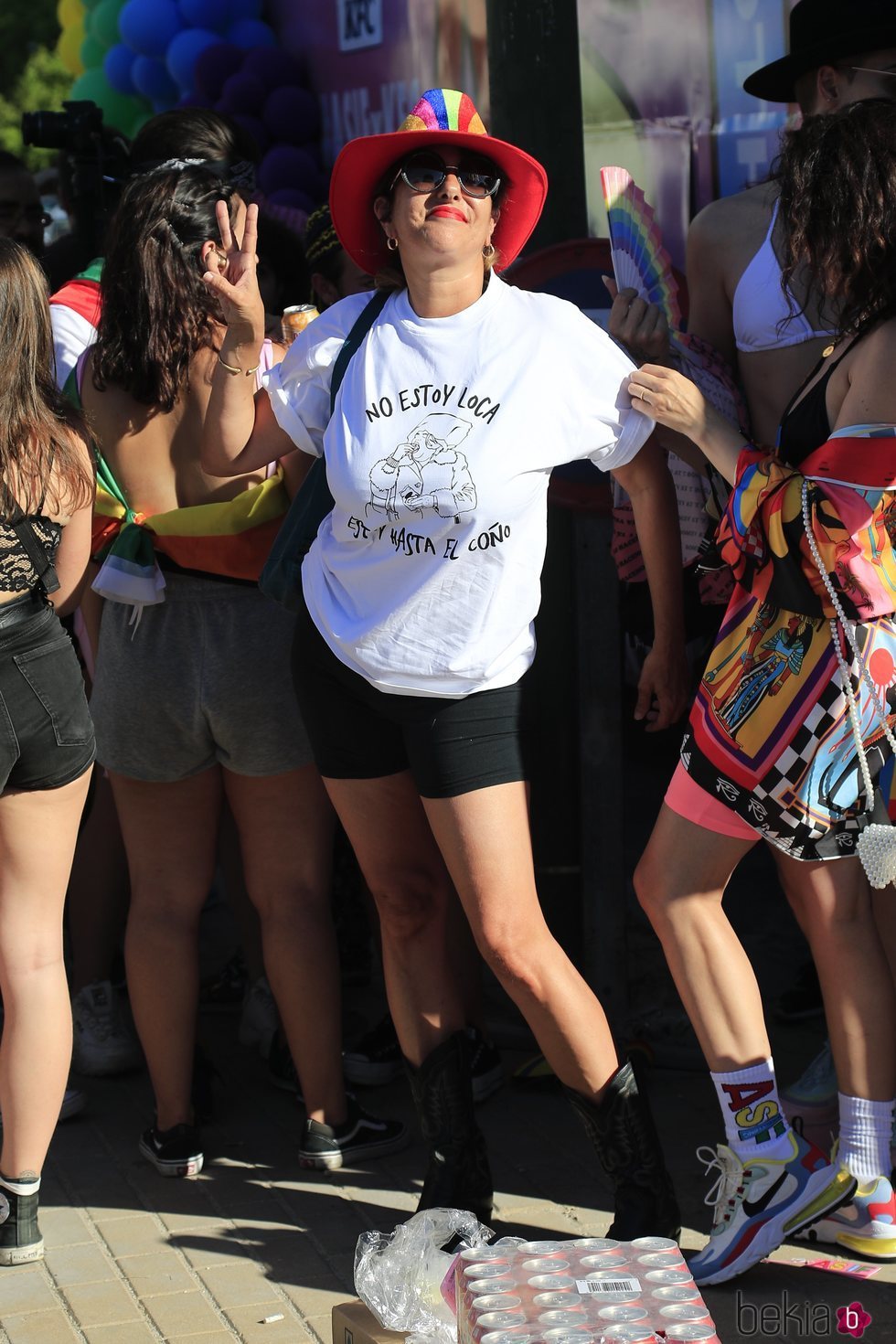 Yolanda Ramos llegando a la Cabalgata del Orgullo 2019