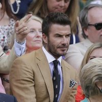 David Beckham durante la semifinal femenina de Wimbledon 2019