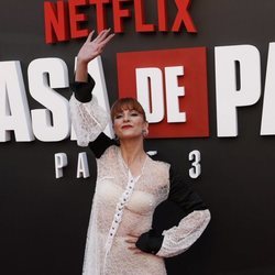 Najwa Nimri en la presentación de la tercera temporada de 'La Casa de Papel'