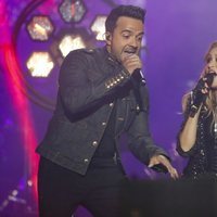 Paulina Rubio y Luis Fonsi en el concierto de 'La Voz'