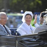 Los Reyes Carlos Gustavo y Silvia de Suecia celebrando el 42 cumpleaños de la Princesa Victoria de Suecia