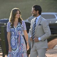 Carlos Felipe de Suecia y Sofia Hellqvist celebrando el 42 cumpleaños de la Princesa Victoria de Suecia