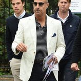 Stanley Tucci llegando a la final de Wimbledon