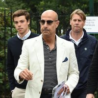 Stanley Tucci llegando a la final de Wimbledon