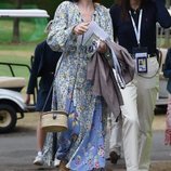 Claire Foy llegando a la final de Wimbledon