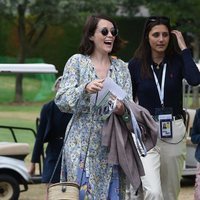 Claire Foy llegando a la final de Wimbledon