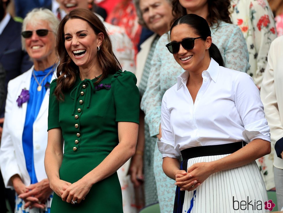 Kate Middleton y Meghan Markle ríen divertidas en Wimbledon 2019