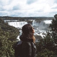 Laura Matamoros en las cataratas de Iguazú