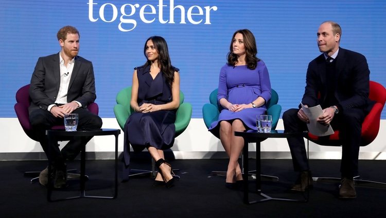 El Príncipe Guillermo y Kate Middleton y el Príncipe Harry y Meghan Markle en el I Forum de la Royal Foundation